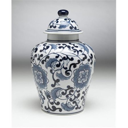 AA IMPORTING AA Importing 59726 Blue & White Ginger Jar with Lid 59726